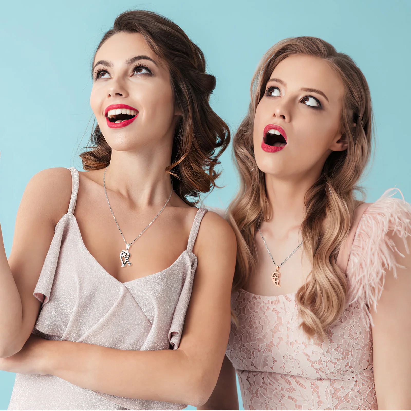 

Couples Necklace Matching Pendant His and Hers Valentine Gift Durable Safe Material Beautiful Neck Modification