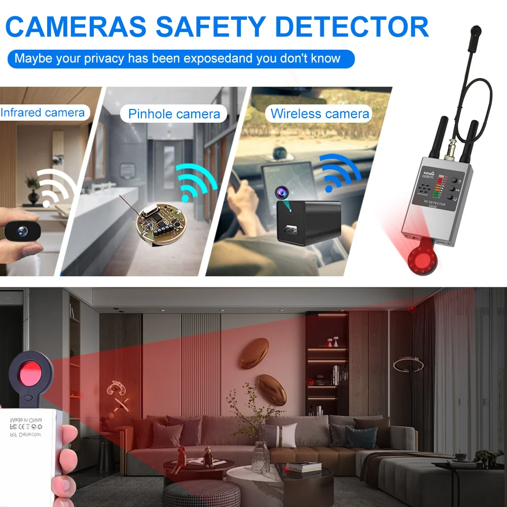 Imagem -06 - Signal Detector Anti-spy Tapping Dispositivo Pinhole Espionagem Audio Bug Gsm Finder Profissional rf