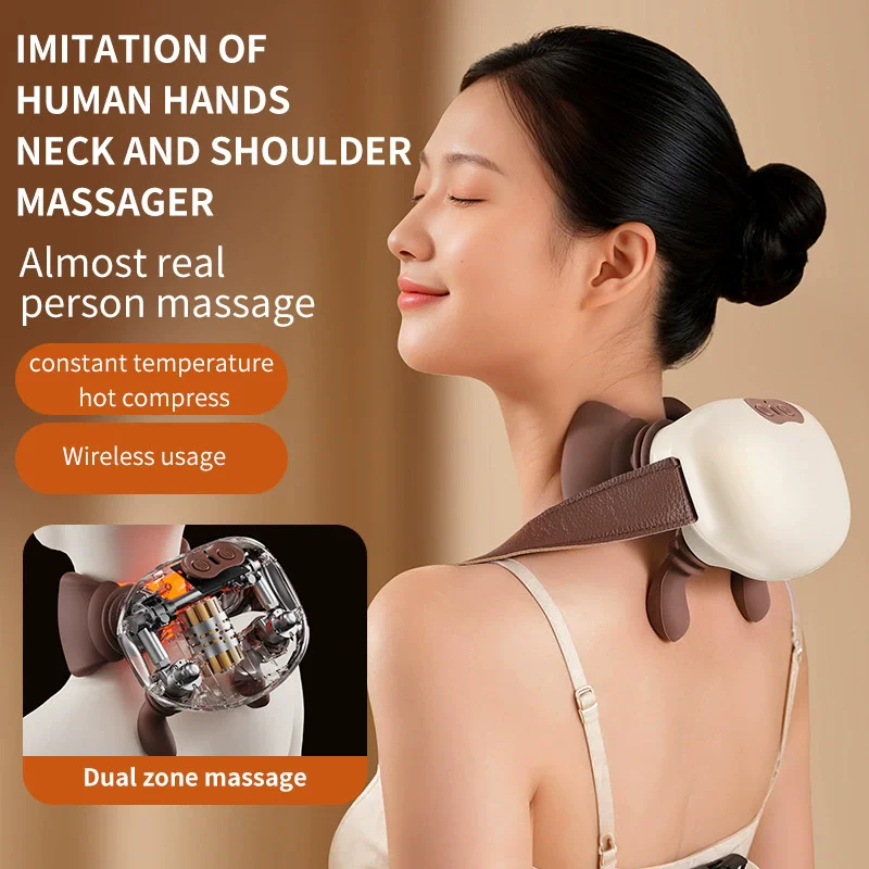 

Neck Massager Electric Muscle Massager Heating Cervical Neck Massager Neck Pain Relief Portable Neck Shoulder Massage Machine