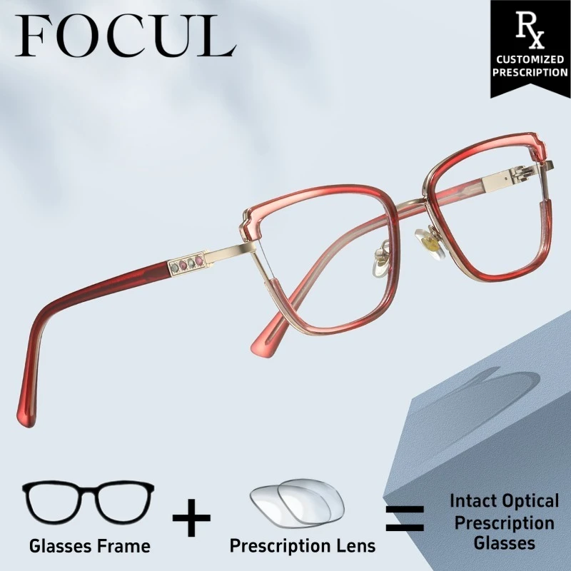 

FOCUL Stylish Appearance Progressive Photochromic Myopia Anti Blue Ray Eyeglasses Women Customized Prescription Optical Eyewear