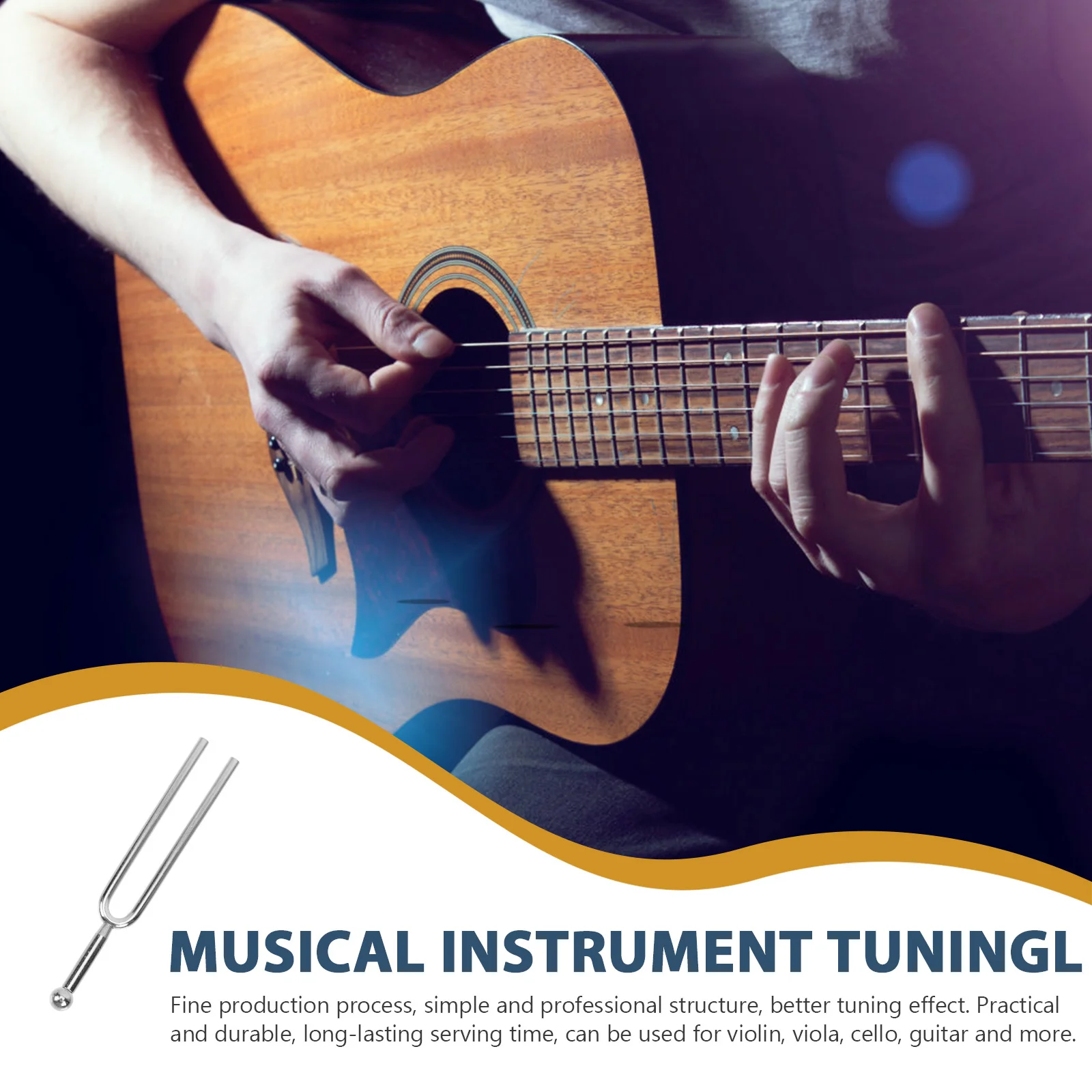 

A440Hz Stainless Steel Tuning Fork Round For Violin Viola Cello Guitar Portable Music Instrument Tool Multipurpose Tuning