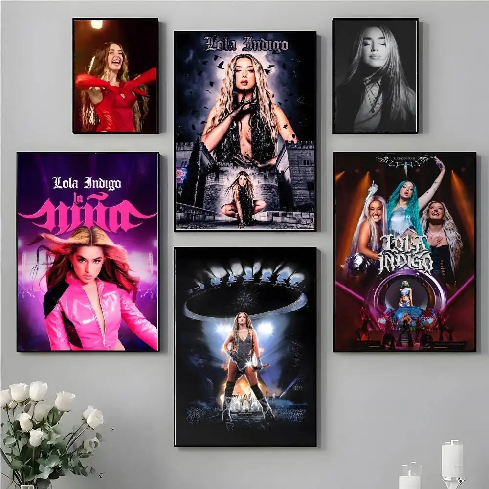ملصق مغني الموسيقى L-lola النيلي بتصميم فني ديكور جداري ممتاز لغرفة النوم وغرفة المعيشة والمنزل هدية جمالية
