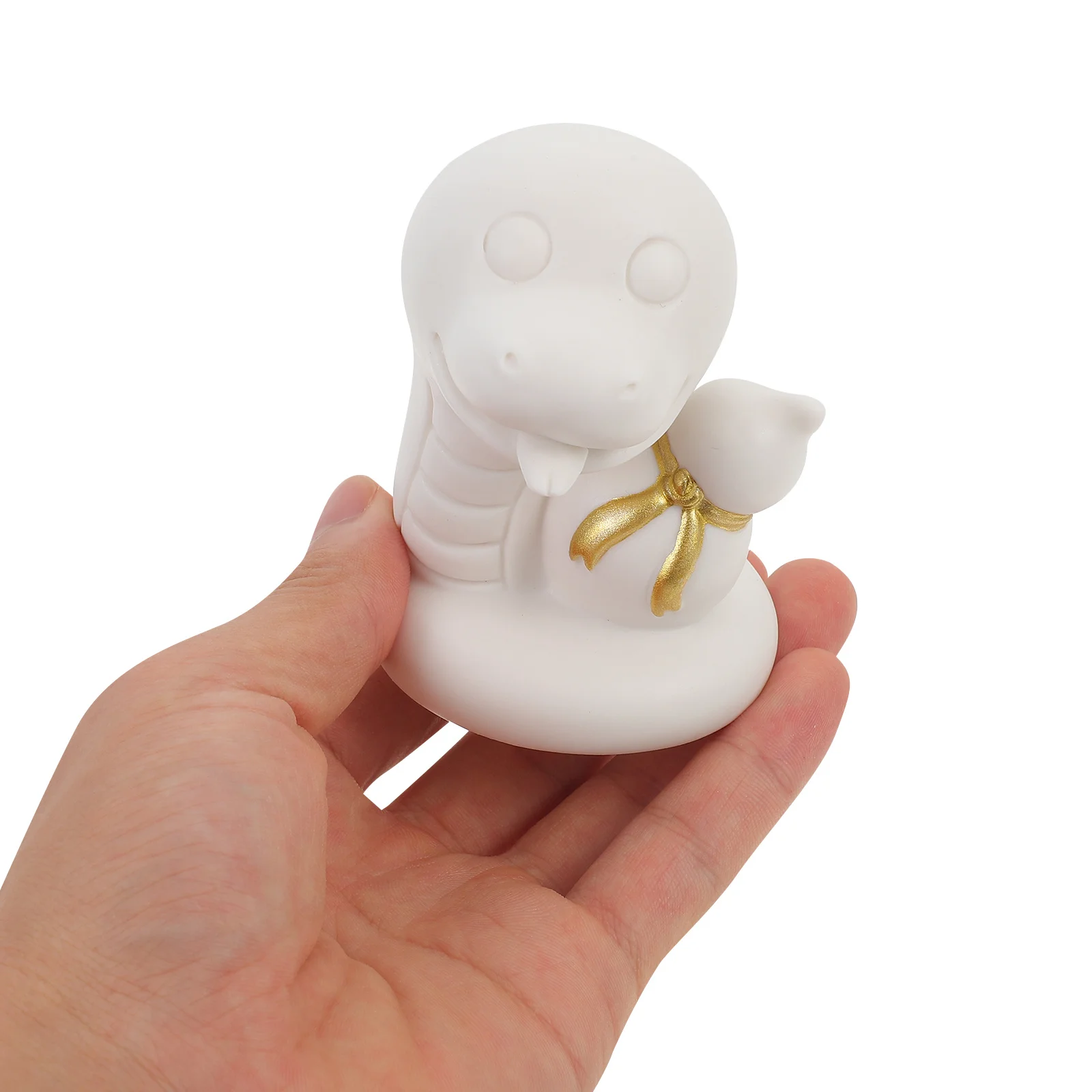 

Ceramic Snake Sculpture Artistic Small Flat Base Desktop Snake Decoration Office Home Zodiac Tabletop Statue