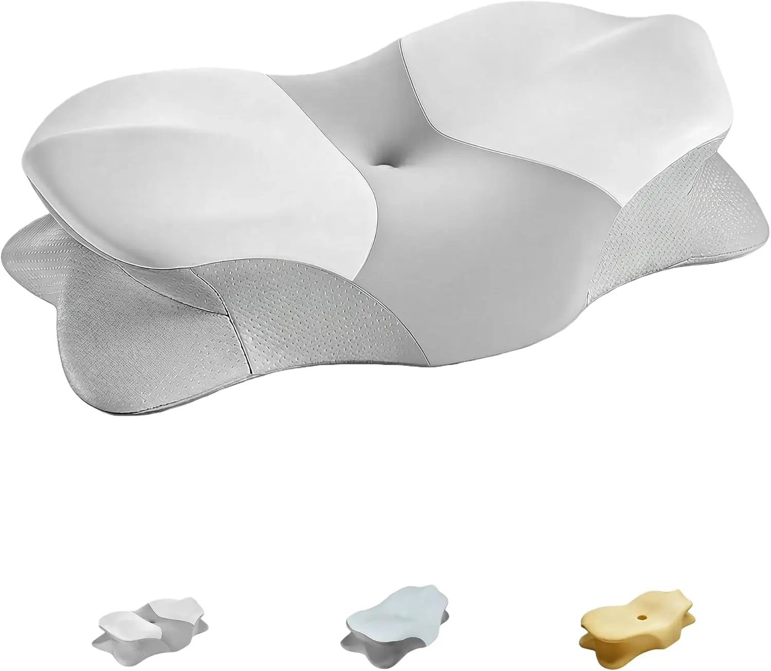 

Ergonomic Memory Foam Cervical Pillow with Cooling Cases for Neck Pain Relief, Supports Side Back Stomach Sleepers