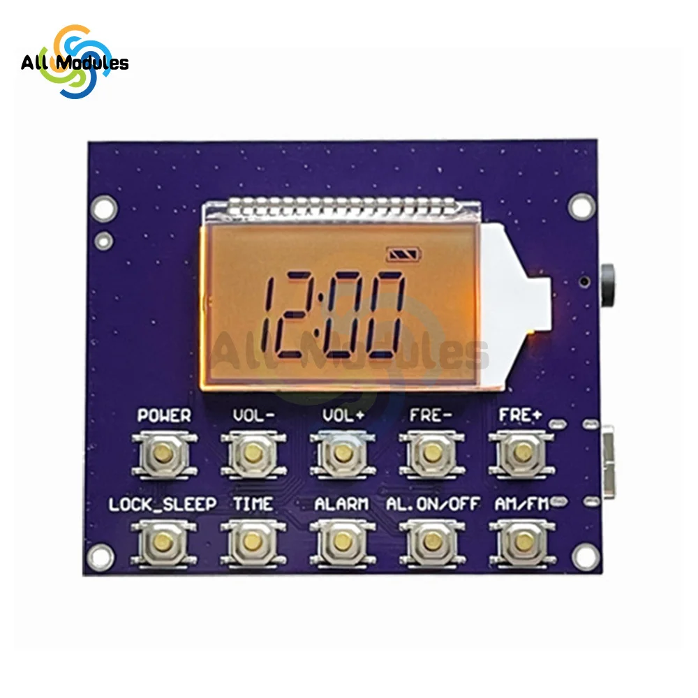 87-108MHz FM Full Band Radio Module short wave medium wave Electronic Number Digital Display Clock Controlled Radio Module Board