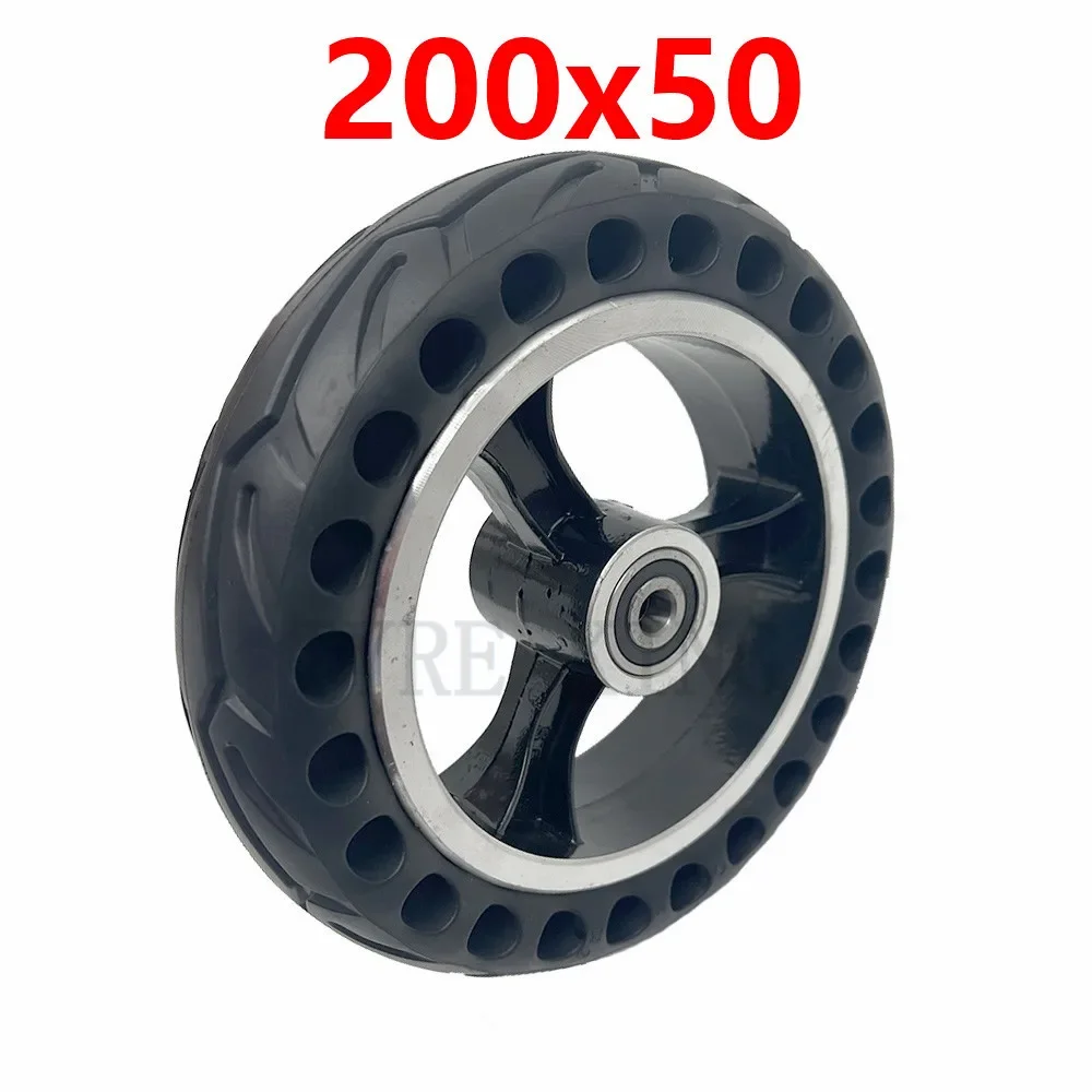 Electric Scooter Accessories 200x50 Honeycomb Through Hole Solid Wheel Tyrw  8 Inch Scooter Solid Tire with Alloy Hub