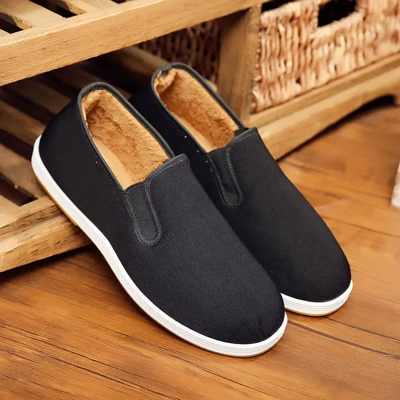 Men Shoes Winter Plush Cotton Shoe Cow Tendon Sole Anti-slippery Casual Sneaker Men Work Shoes Slip-on Designer Shoe Mocasine