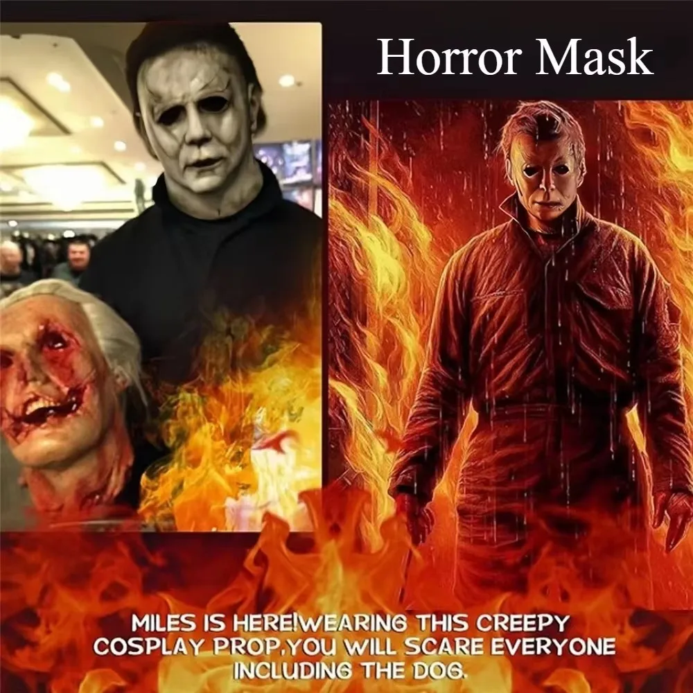 マイケルマイヤーズマスク,ハロウィーン,怖い,頭全体,不気味,火の火傷