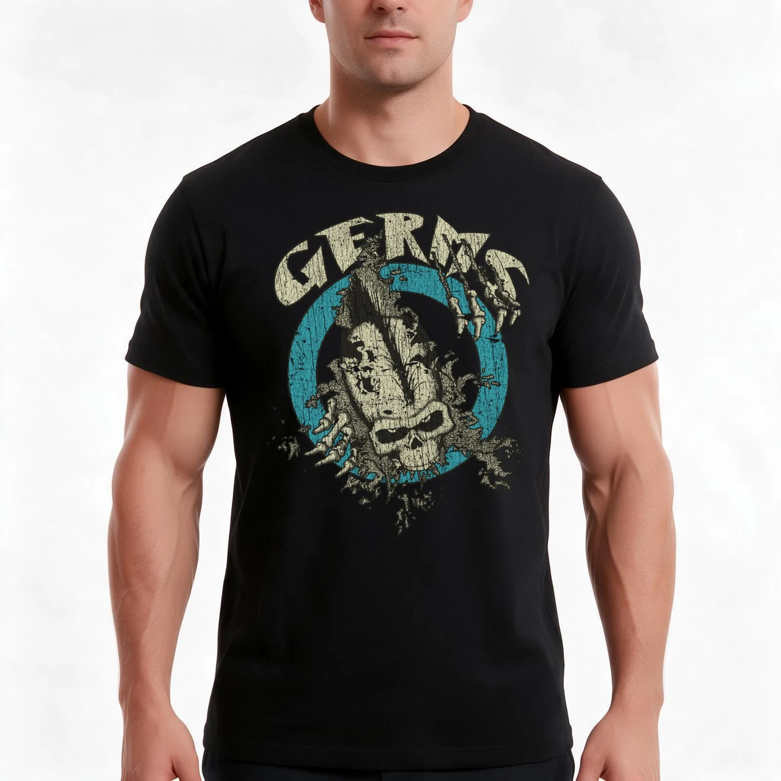 Germs (GI) Skull Ripper 1979 T-Shirt Summer Casual Cotton Tee Oversized Streetwear Tops Vintage Graphic Print 100% Cotton