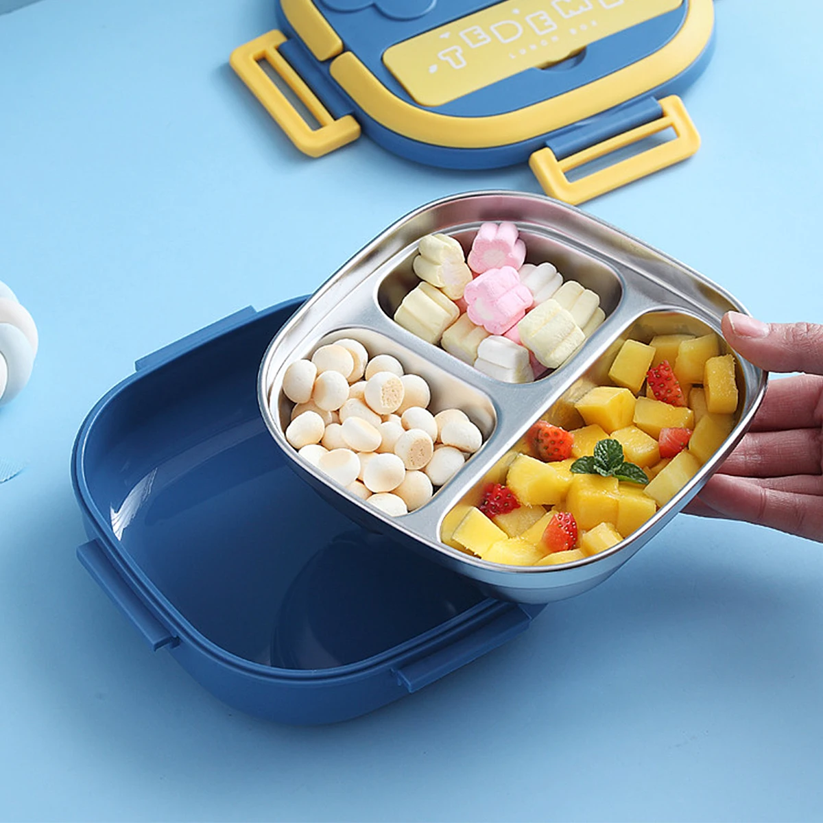 

500/550ML Outing Tableware 304 Portable Stainless Steel Lunch Box Baby Student Outdoor Camping Picnic Food Container Bento Box