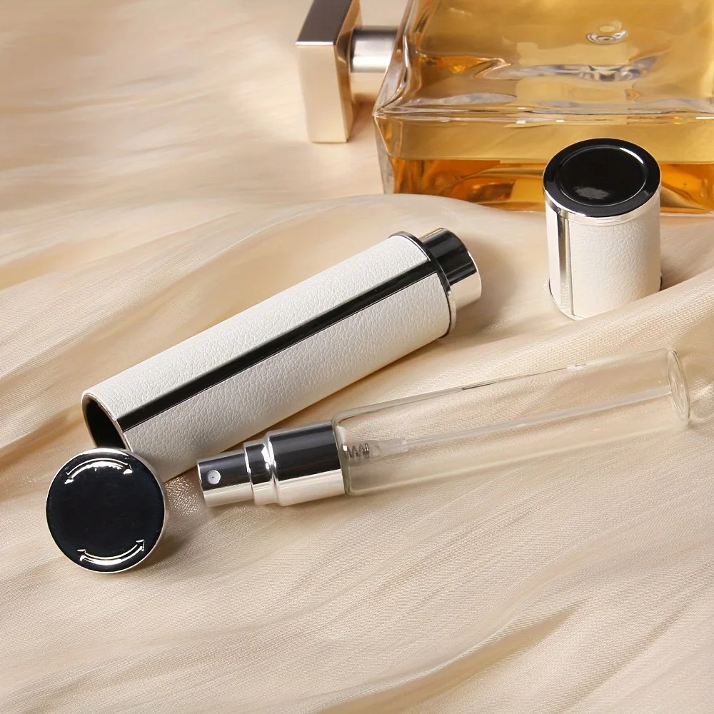 5 Stück 12ML Nachfüllbare Leder-Parfümflaschen, Tragbare Reise-Probenfläschchen, Mini-Druck- und Abfüllflasche, Parfüm-Nachfüllspender – Detail 4