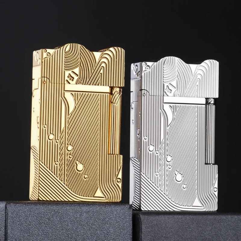 Lighter Pure Copper Handmade Sleeping Mermaid Ding Sound Jet Open Flame Cigarette Lighter Tools Luxury Smoking Accessories