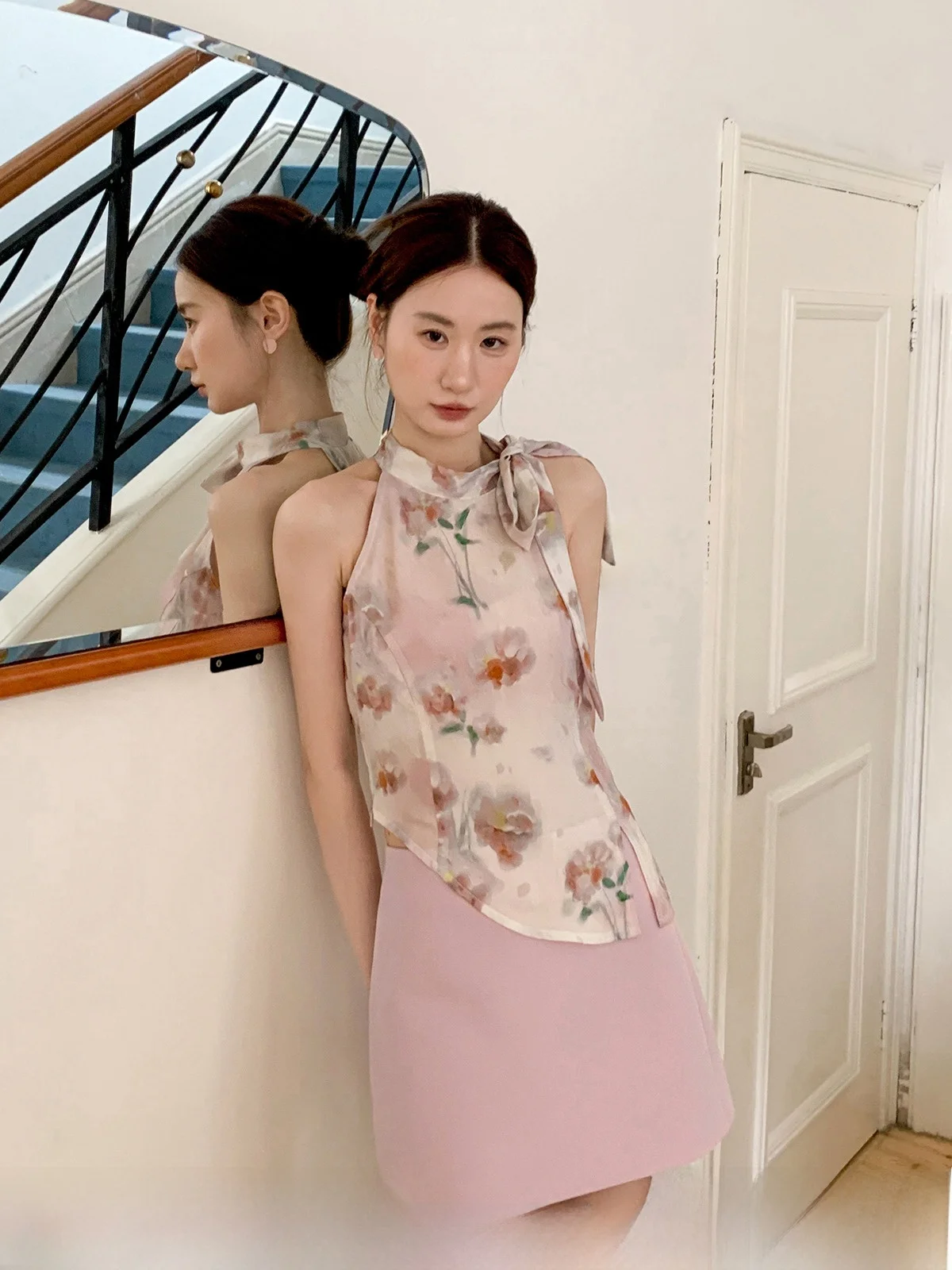 

Женская юбка трапециевидной формы с высокой талией, цветной дизайн, универсальная утягивающая юбка XXNING