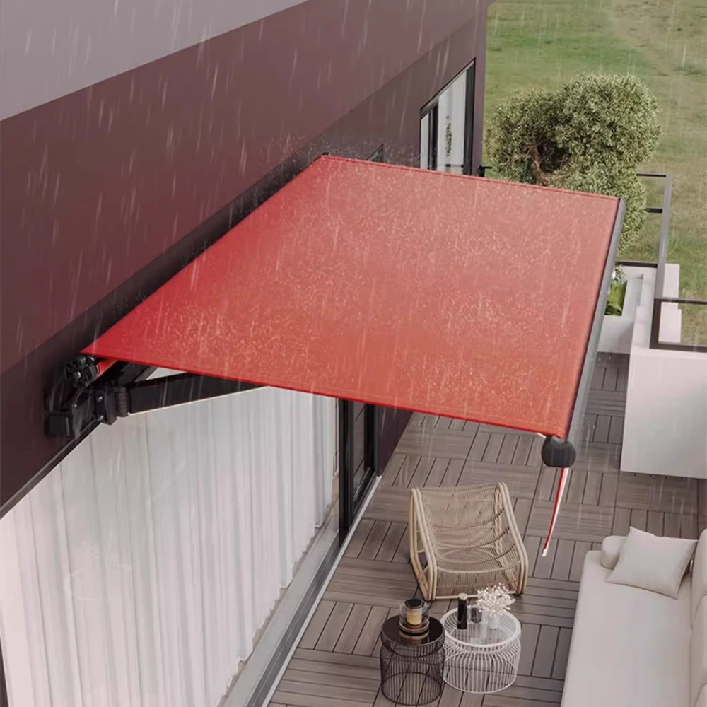 Electric Awning Automatic For Residential Porch Waterproof UV Resistant Remote Heavy Duty Easy Assembly Wide Shade