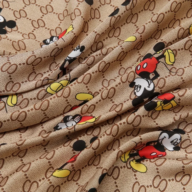 New Disney Silk Scarf Mickey Mouse Fashion Creative Ladies Multifunctional Square Scarf Animation Leisure Decorative Silk Scarf