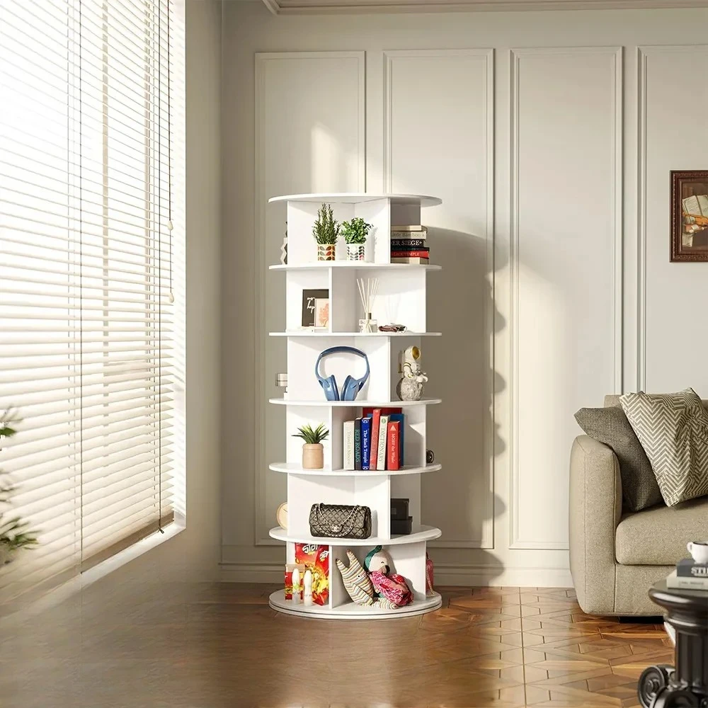 

#For 360 Degrees Shoe Cabinet Modern Space Saving 7 Tiers Wooden Storage Shoe Rack Cabinet for Living Room*