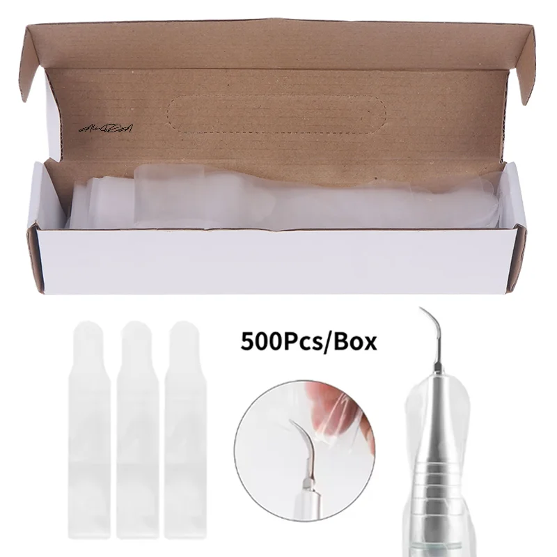 

500 шт., защитные чехлы для стоматологических ручек, одноразовые рукава для ультразвукового скалера, пылезащитная пленка против загрязнения для стоматологических материалов