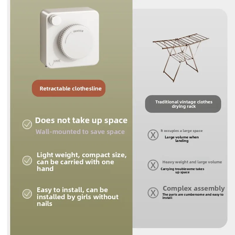 حبل الغسيل القابل للسحب داخلي غير مرئي سحب الملابس تجفيف خط الغسيل الحائط غير ترهل شماعات الملابس خط