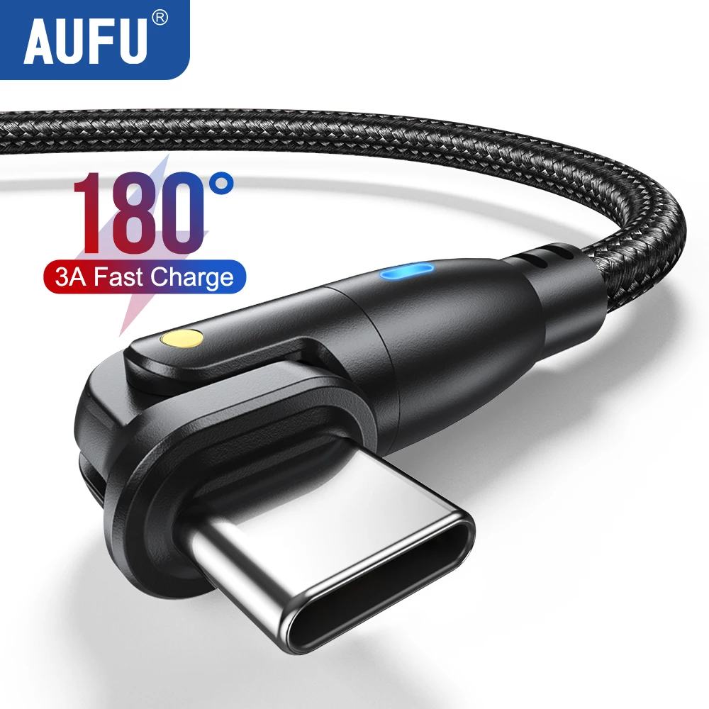 AUFU USB Type C Cable For Realme Huawei P30 3A Fast Charging Data Cord For Samsung Oneplus Poco F3 IPhone Charger Micro USB Wire