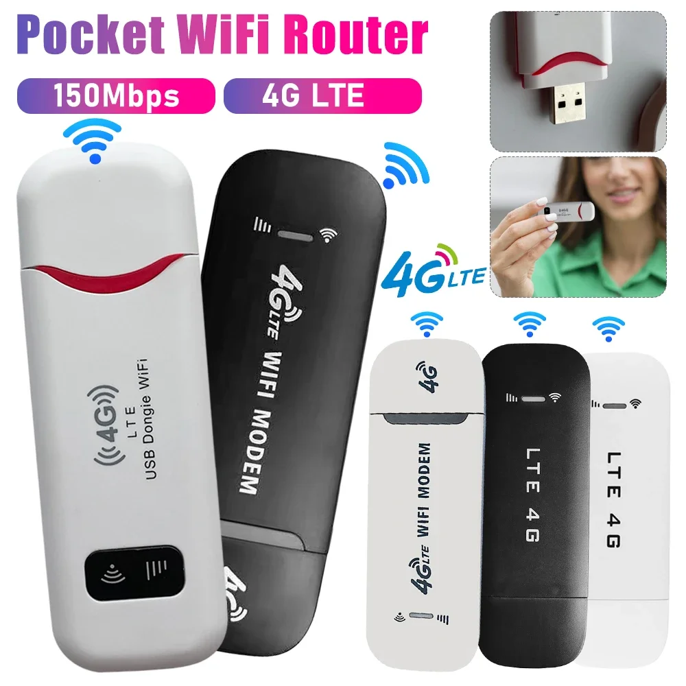 Router Wifi portátil de bolsillo de 150Mbps, módem inalámbrico WiFi, adaptadores USB WiFi, módem 4G LTE con ranura para tarjeta SIM para el hogar y la oficina