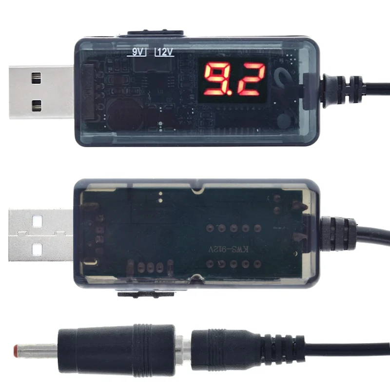 DC 5V to 9V 12V USB Step-up Converter USB Boost Converter Cable + 3.5x1.35mm Connecter For Power Supply/Charger/Power Converter