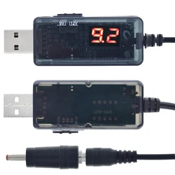 USB Boost Converter Cable, DC 5V a 9V, 12V, USB Step-Up Converter, Conector de 3,5x1,35mm para alimentação, Carregador, Power Converter