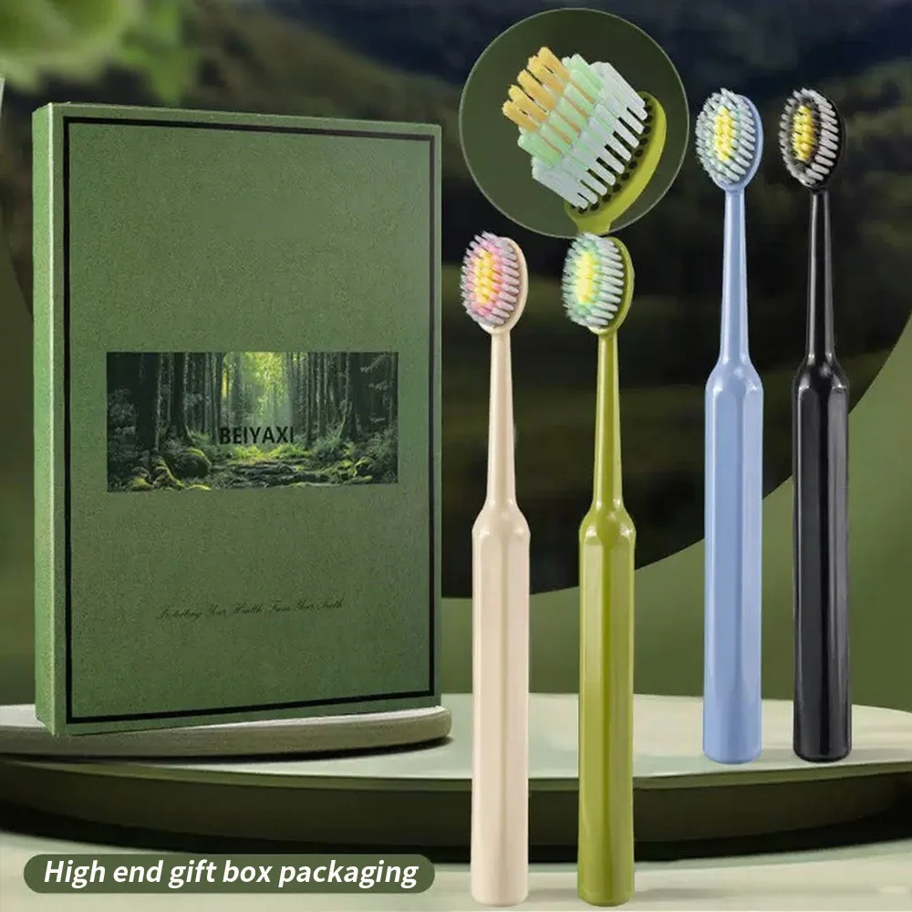 

4-piece gift box/2-piece set - Roman column soft bristled manual toothbrush for deep cleaning, suitable for essential household