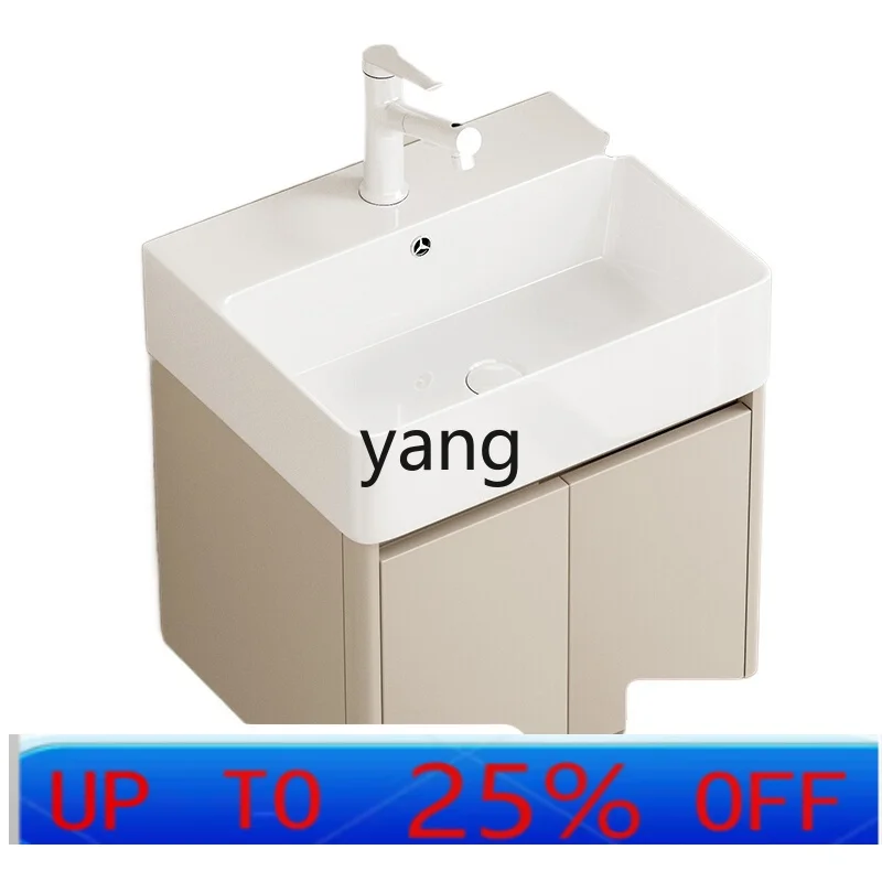 

lhhh rounded corner small apartment bathroom cabinet combination honeycomb aluminum bathroom ceramic hand wash basin cabinet