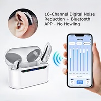 Rechargeable OTC hearing aids with Bluetooth low energy APP control Deaf Mini Sound Amplifier Portable Elderly Hearing Amplifier