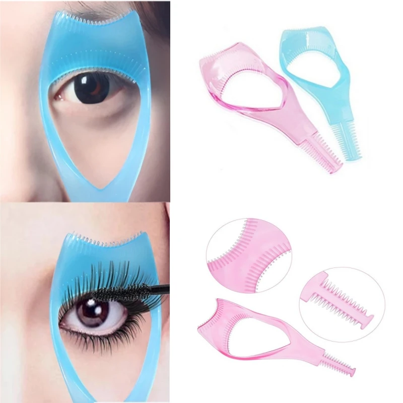 60 Rabatt 50 Stück 3-in-1 Menschliches technisches Design Wiederverwendbare Areo Crystal Mascara Guide Tool Aid Wimpern Werkzeuge