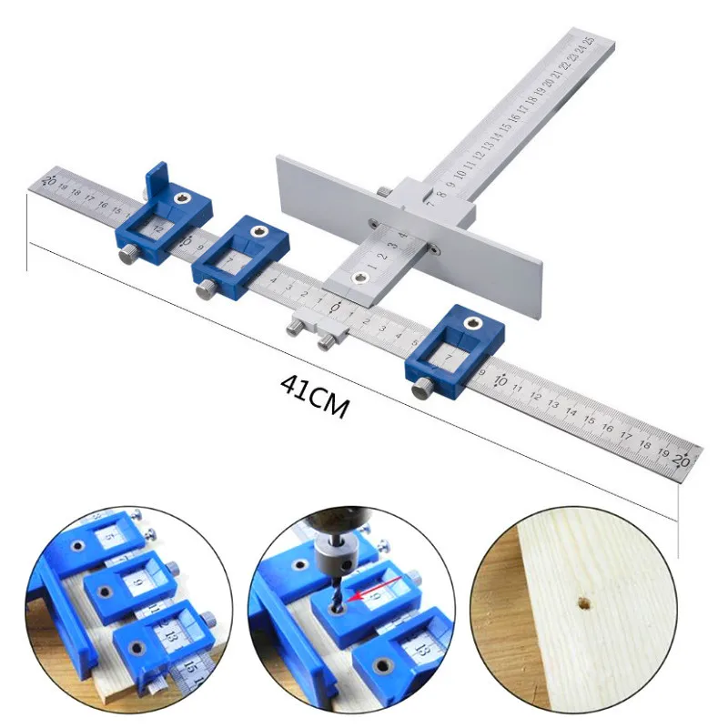 

Drill Guide Sleeve Cabinet Hardware Jig Drawer Pull Wood Drilling Dowelling Hole Furniture Punching Tool True Position Tools