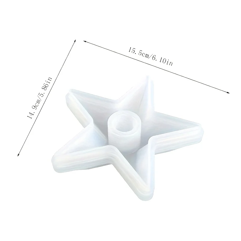 قالب سيليكون على شكل نجمة للحرف اليدوية الخرسانية والراتنج - حامل شموع على شكل نجمة مدببة، ديكور للعطلات بنفسك،