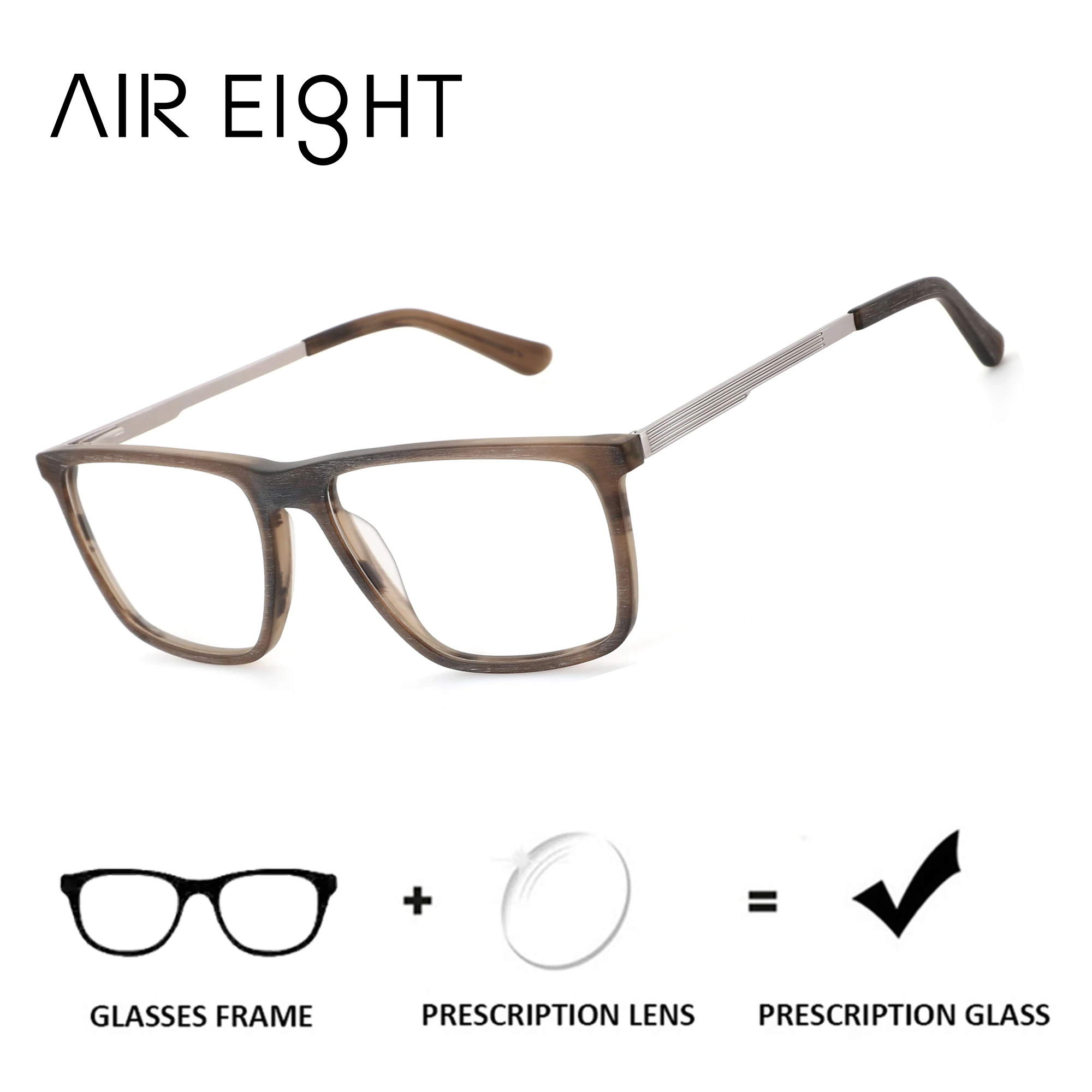 

Очки AIR EIGHT квадратной формы из ацетата для мужчин, фотохромные мультифокальные оптические линзы, антибликовые, от синего света, для коррекции близорукости