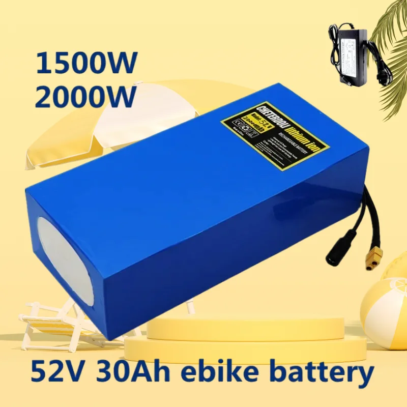 New 52V ebike Battery 30Ah 40Ah 21700 Lithium Li-ion Battery Pack for 1500W 2000W Electric bike Electric Scooter With BMS
