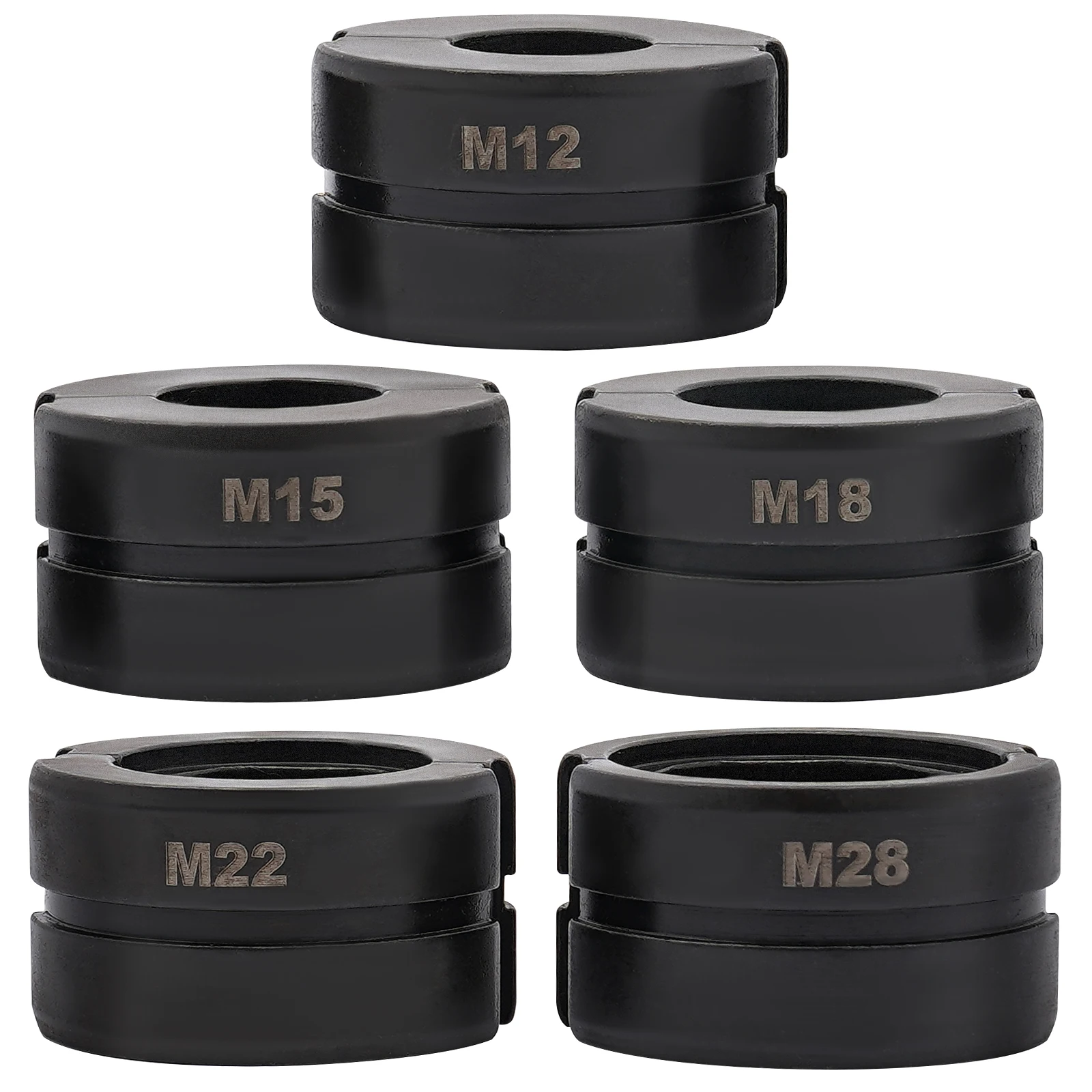 M12, M15, M18, M22, M28 Crimpwerkzeug-Set für Kupferrohre, 5-teiliges M-Typ Pressfitting-Set für Crimpzangen, Legierungsstahl 40Cr (41Cr4) Presswerkzeug-Kit – Detail 1