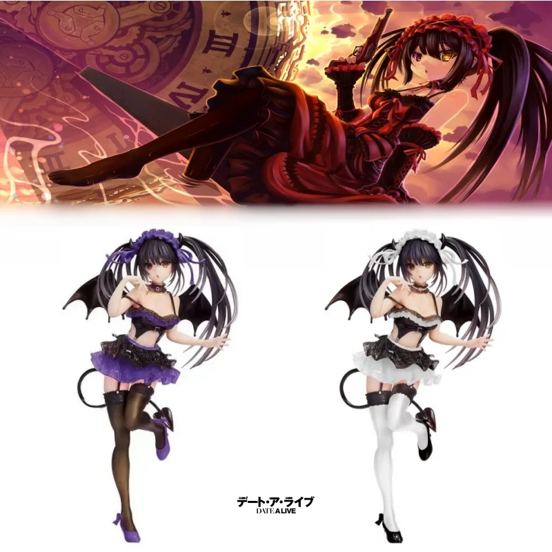 Anime DATE A LIVE IV Little Devil Tokisaki Kurumi Action Figures Kawaii Pvc Statue Model Dolls Collectible Ornament Toys Gifts