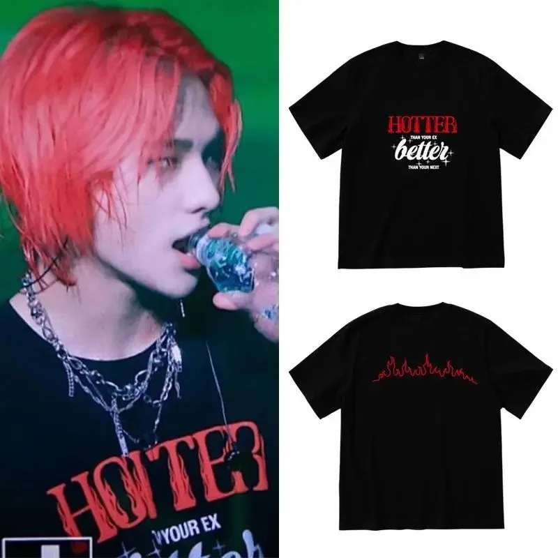 Children's street t-shirt for men and women, 100% cotton t-shirt, short sleeve, equal to Hyunjin, equal to warmer than ex-gaphic