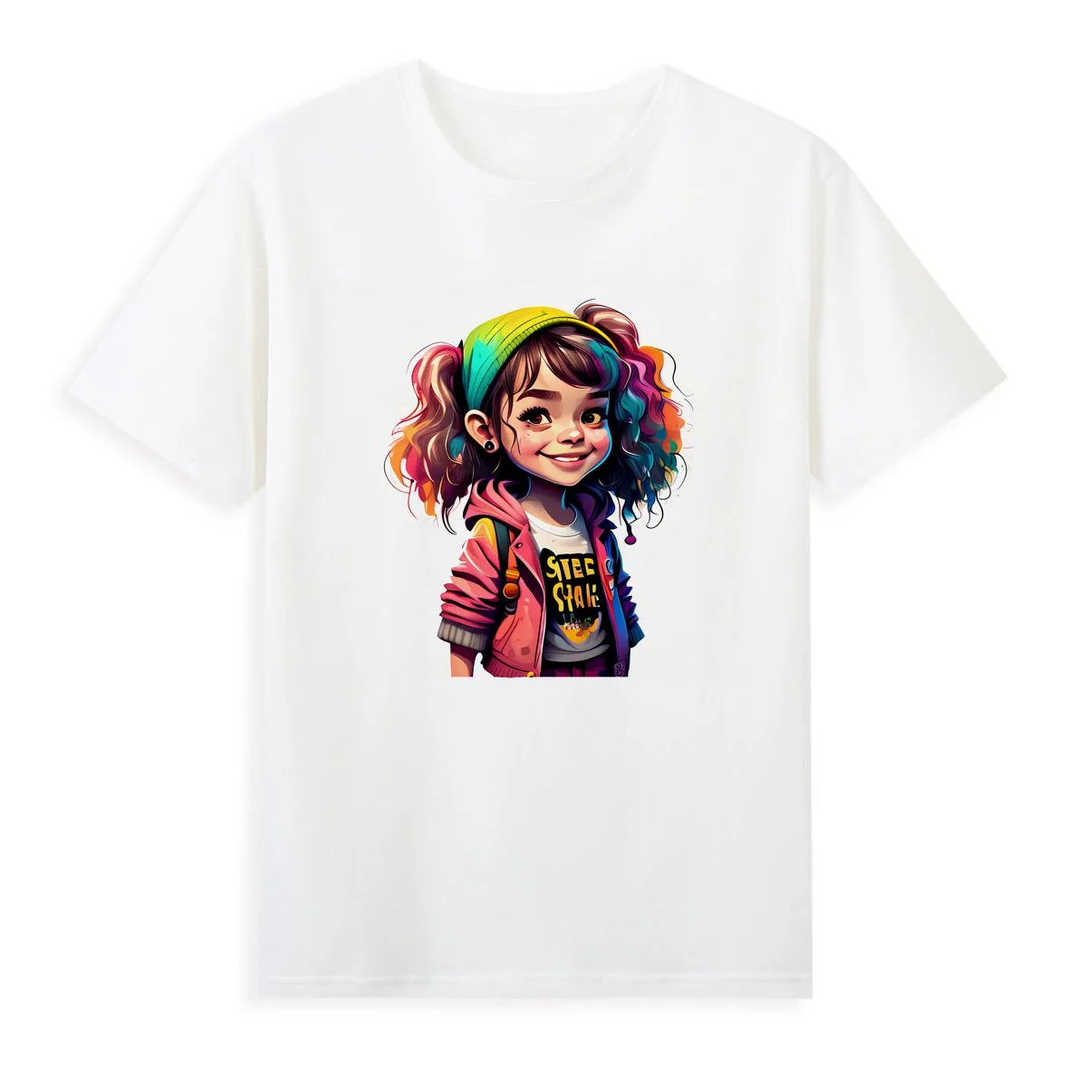 Cartoon Cute Little Girl 3D T-shirt Women's Fashion Summer Tops Tees Good Quality Casual Tshirt for Girls A001