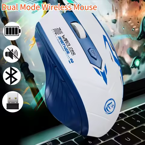Wireless Mouse Dual Mode 2.4G Bluetooth-compatible Rechargeable Glow Mouse Noiseless Cordless Computer Mice for PC Laptop
