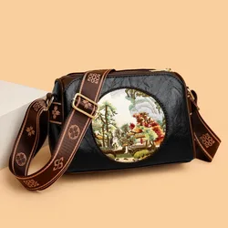 Mode Druck Frauen Geldbörsen und Handtaschen Umhängetasche Luxus Designer Hohe Qualität Einfarbig Leder Schulter Messenger Taschen