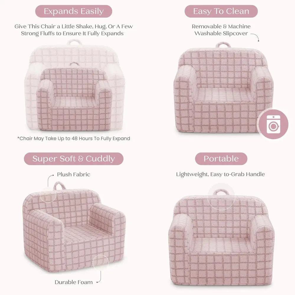 

Удобное кресло с розовым клетчатым узором