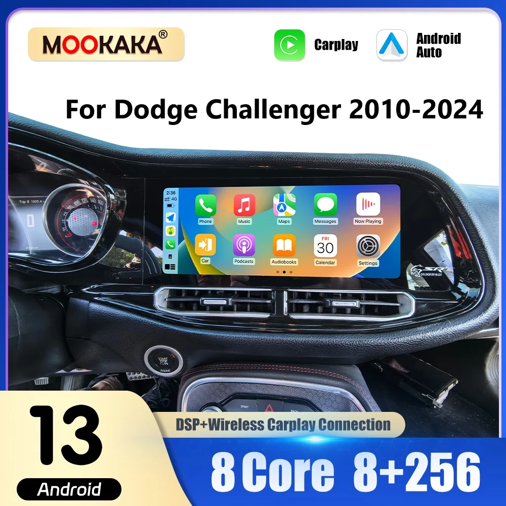 

12.3 Inch For Dodge Challenger 2010-2024 Android 13 Car Radio Multimedia Player DSP Stereo Auto Carplay GPS Navigation Head Unit