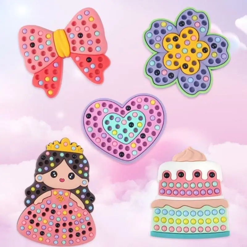   Children Press-In Bead Craft Kits for Creative Project Home Birthday Party Fun