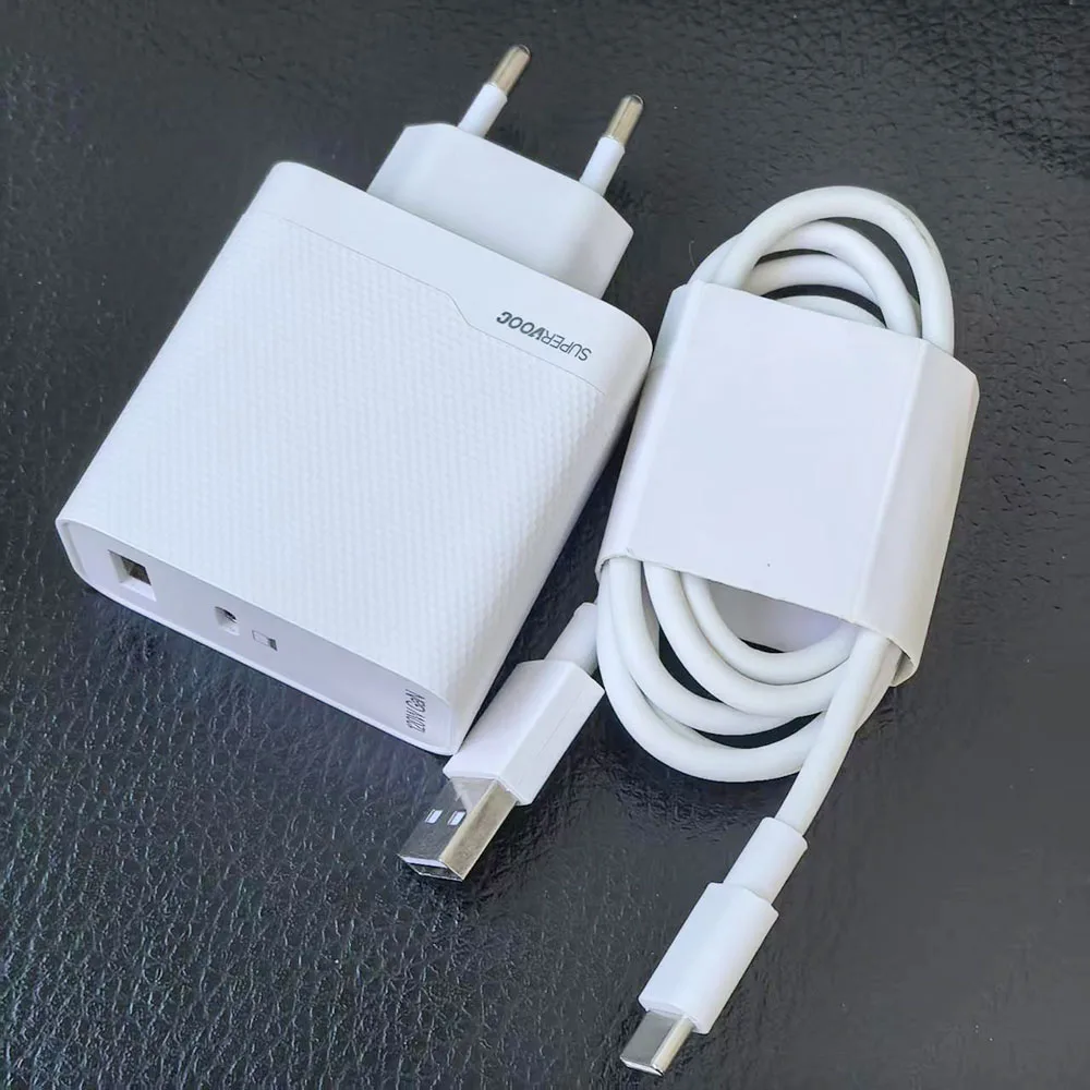 120W GaN SUPERVOOC Charger Adapter Dual Port EU Fast Charger For OPPO Reno 13 12 11 10 8 Pro+ Find X5 X6 X7 X8 Pro For Realme 1+