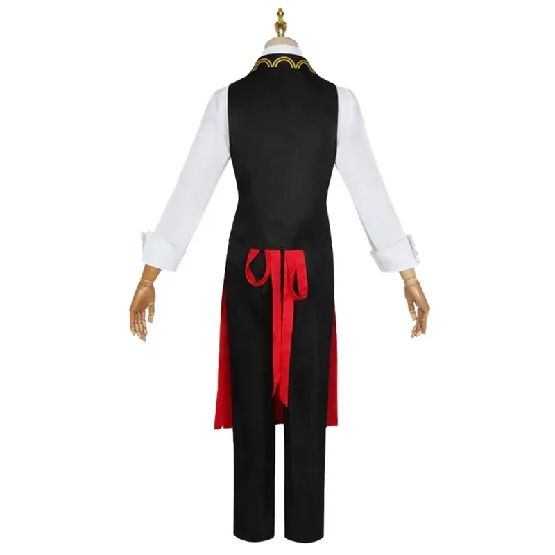 FC6Game Genshin Impact Diluc Cosplay Costume KFC Diluc Genshin Cosplay Men Waiter Uniform Wig Anime Halloween Party Outfit@FC8！
