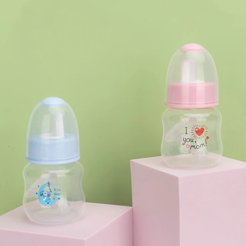 

60ml Baby Newborn Nursing Nipple Bottle PP Pacifier Mini Portable Feeding Nursing Bottle Cute Cartoon Baby Milk Water Bottle