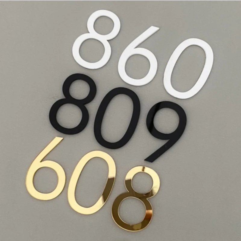 1pcs Self-adhesive Home Sticker 0 To 9 Number Tag For Hotel Sticker Address Door Label Door Plaque House Drawer Sign Gate Digits