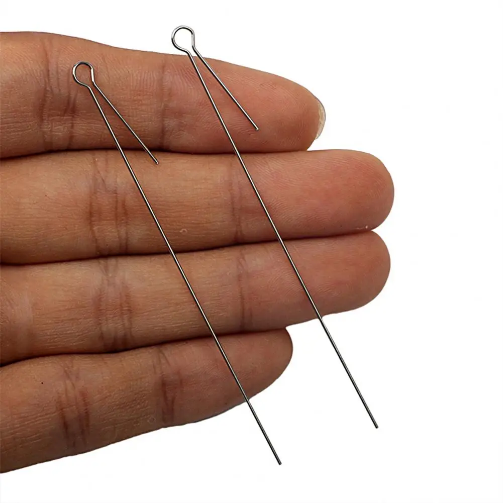 50Pcs Fly Hook Wire  Versatile Anti-deform Steel Wire Long-Needle  Mini Rotating Sequin Steel Wire