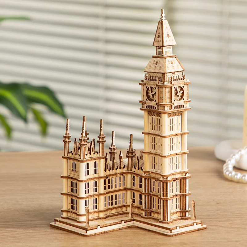 

3D Wooden Puzzle Model of Big Ben - Detailed, Scalable, and Easy-to-Assemble, Ideal for Children and Teenagers, Home Decor