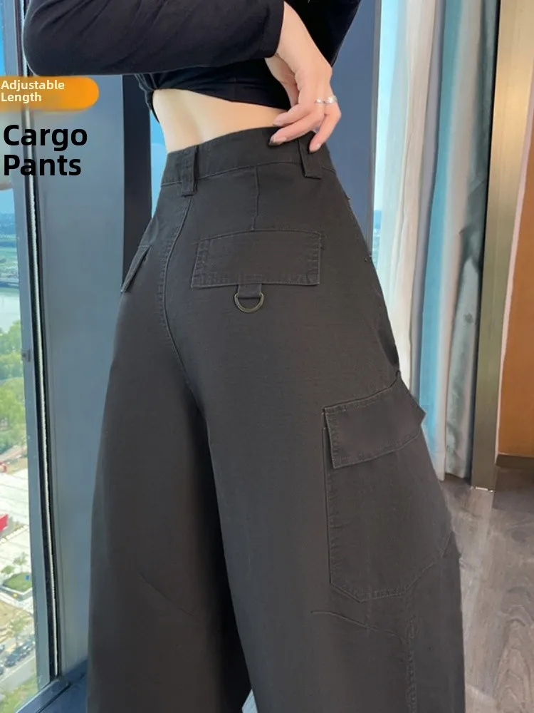 ay Pantaloni da lavoro retrò a gamba larga da donna a vita alta dimagranti pantaloni sportivi con coltello di piccole dimensioni primavera autunno nuovo arrivo